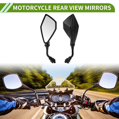 M10 Rear View Mirrors Polygonal Shape Black Iron Plastic 1 Set for Motorcycle