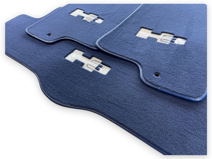 Tailored Dark Blue Floor Mats for Hummer H3 with H3 Emblem (2005-2010)