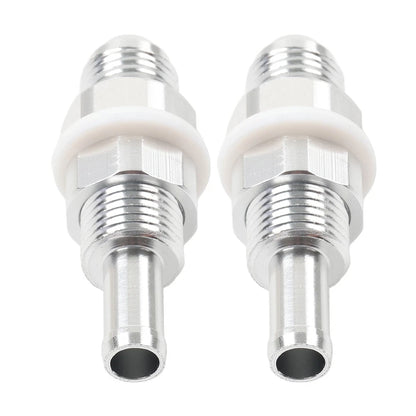 6AN Male Flare Bulkhead to 5/16" Hose Barb Fuel Tank Fittings