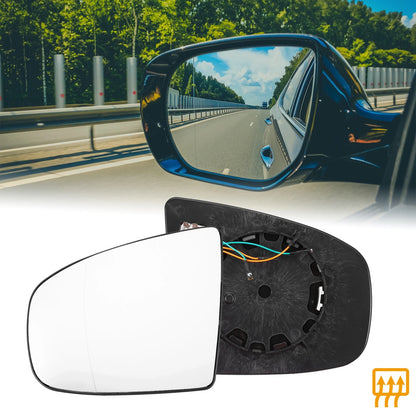 Heated Left Side Rearview Mirror Glass w/ Backing Plate for BMW X5 X6 (2007-2013)