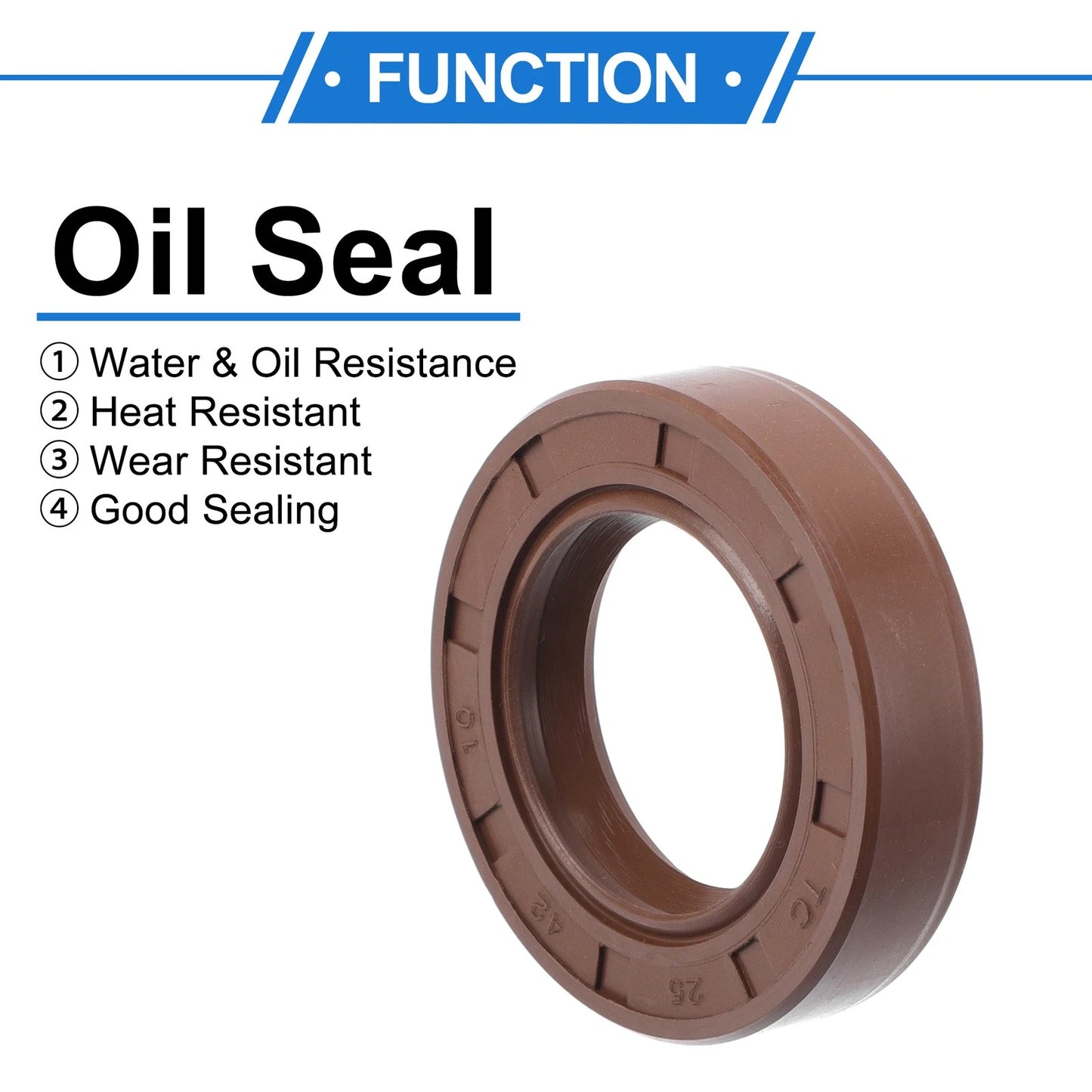 Oil Seal 25x42x10mm Brown FKM Rubber Seal Ring for Make Model