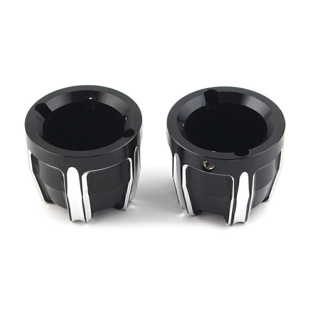 Black Front Axle Nut Cap Covers for Harley Softail Touring Street Glide Dyna XL