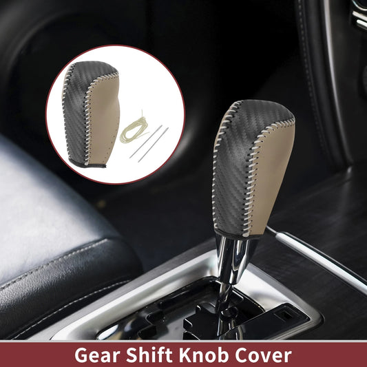1 Gear Shift Knob Cover Beige Faux Leather for Toyota Corolla (2014–2018)