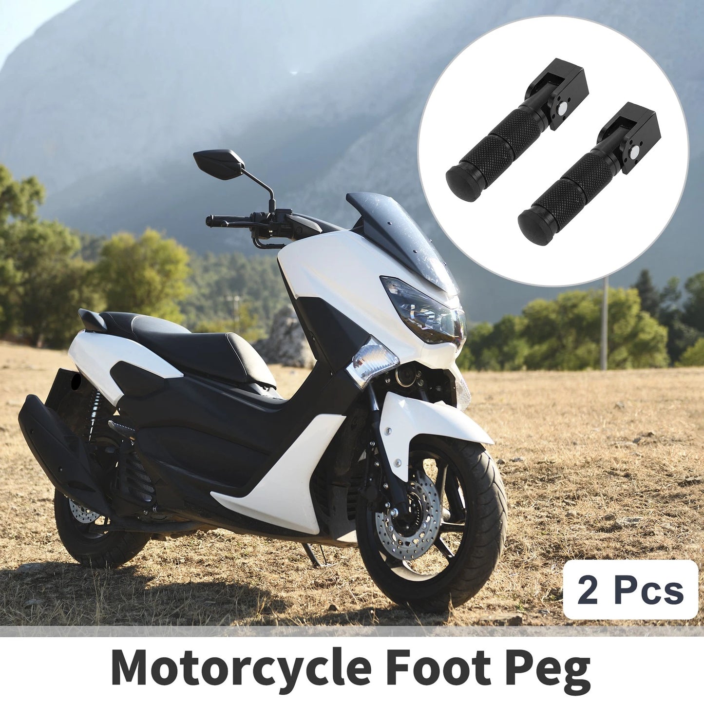 2 x Foot Peg Rear Footpeg Aluminum Alloy Black 90 Degree for Motorcycle