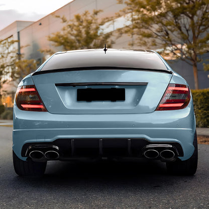 Gloss Black Rear Boot Spoiler Lip for Benz C Coupe C204 (2011-2014)
