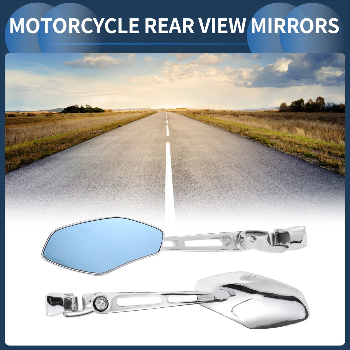 Rear View Mirrors / 2 x / Chrome Silver Tone for Suzuki GSXR 600 750 1000