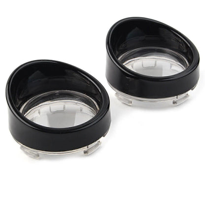 Clear Turn Signal Light Lens with Black Bezels for Harley Davidson Softail