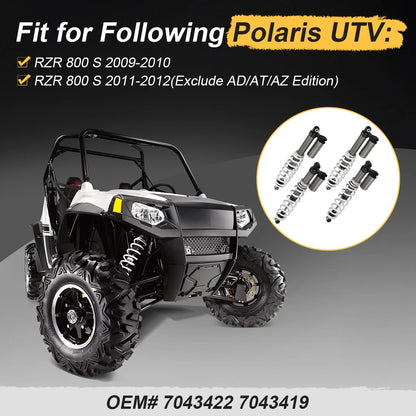 Front & Rear 2 x Air Shock Absorbers for Polaris RZR S 800 (2009–2012)