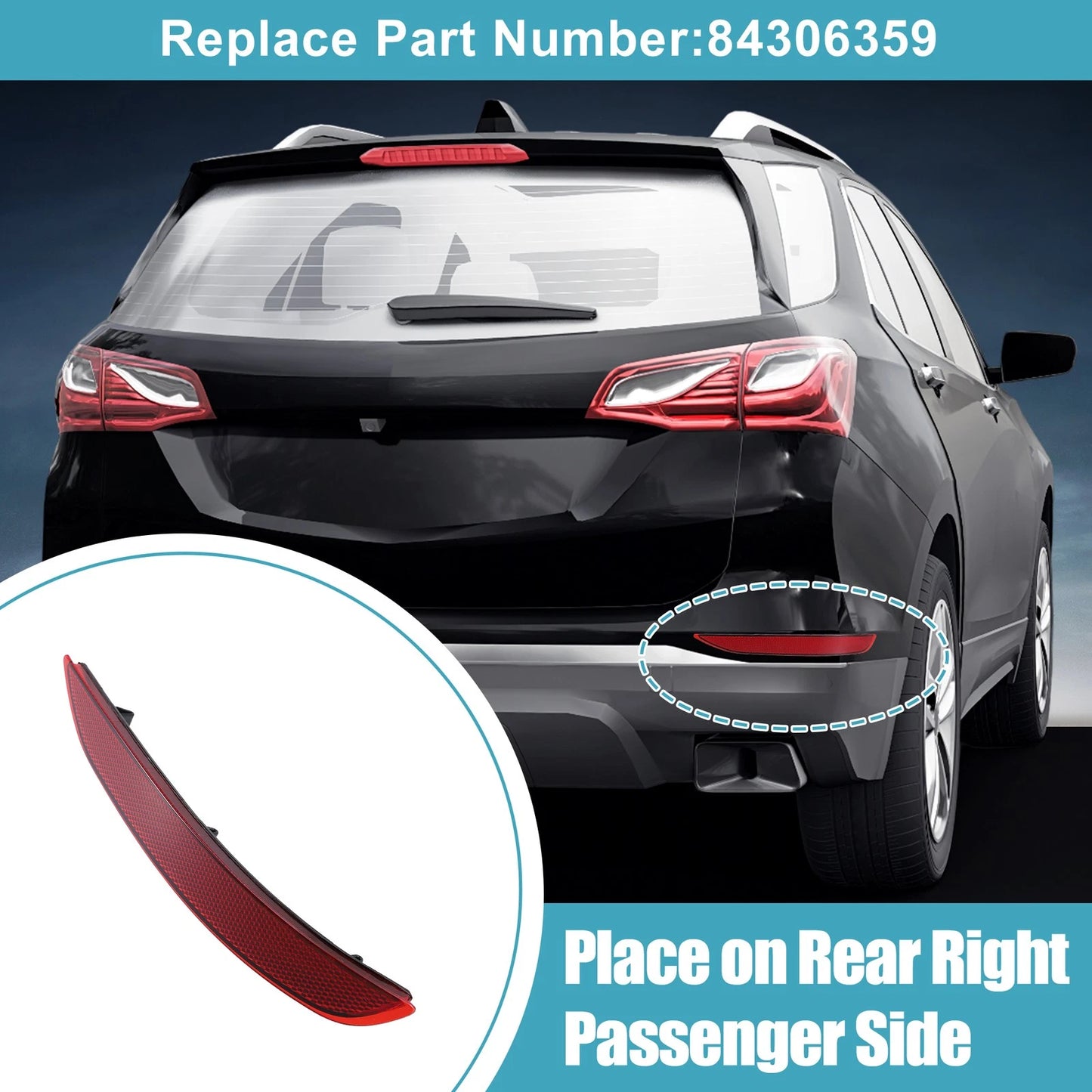 Right Side Rear Bumper Reflective Strip for Chevrolet Equinox (2018-2022)