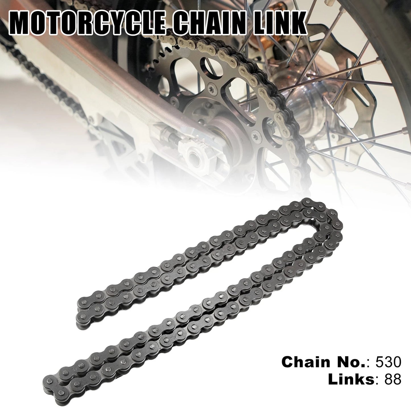 530 Chain 88 Link Non O-Ring for Motorcycle ATV Dirt Bike