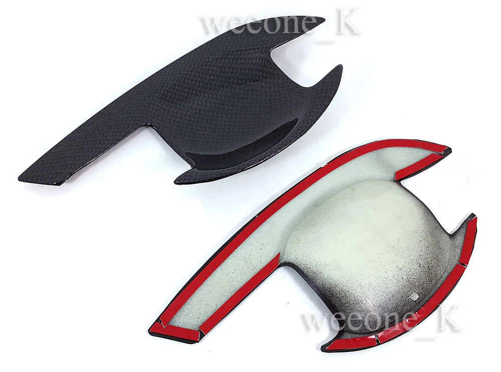 Carbon 2 x Door Handle Bowl Covers for Mitsubishi Triton L200 (2006-2014)