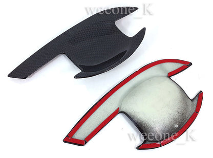 Carbon 2 x Door Handle Bowl Covers for Mitsubishi Triton L200 (2006-2014)