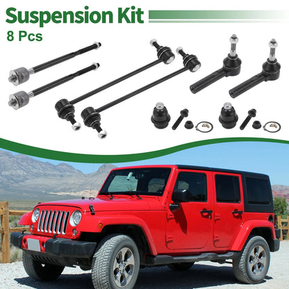 8x Front Suspension Kit Tie Rod Ends Sway Bar Link Ball Joint for Dodge