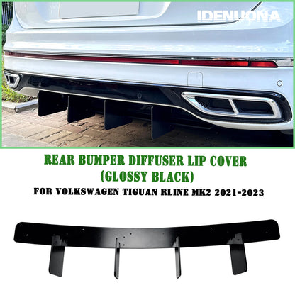 Rear Bumper Diffuser Lip for VW Tiguan RLine MK2 (2021-2023) Black
