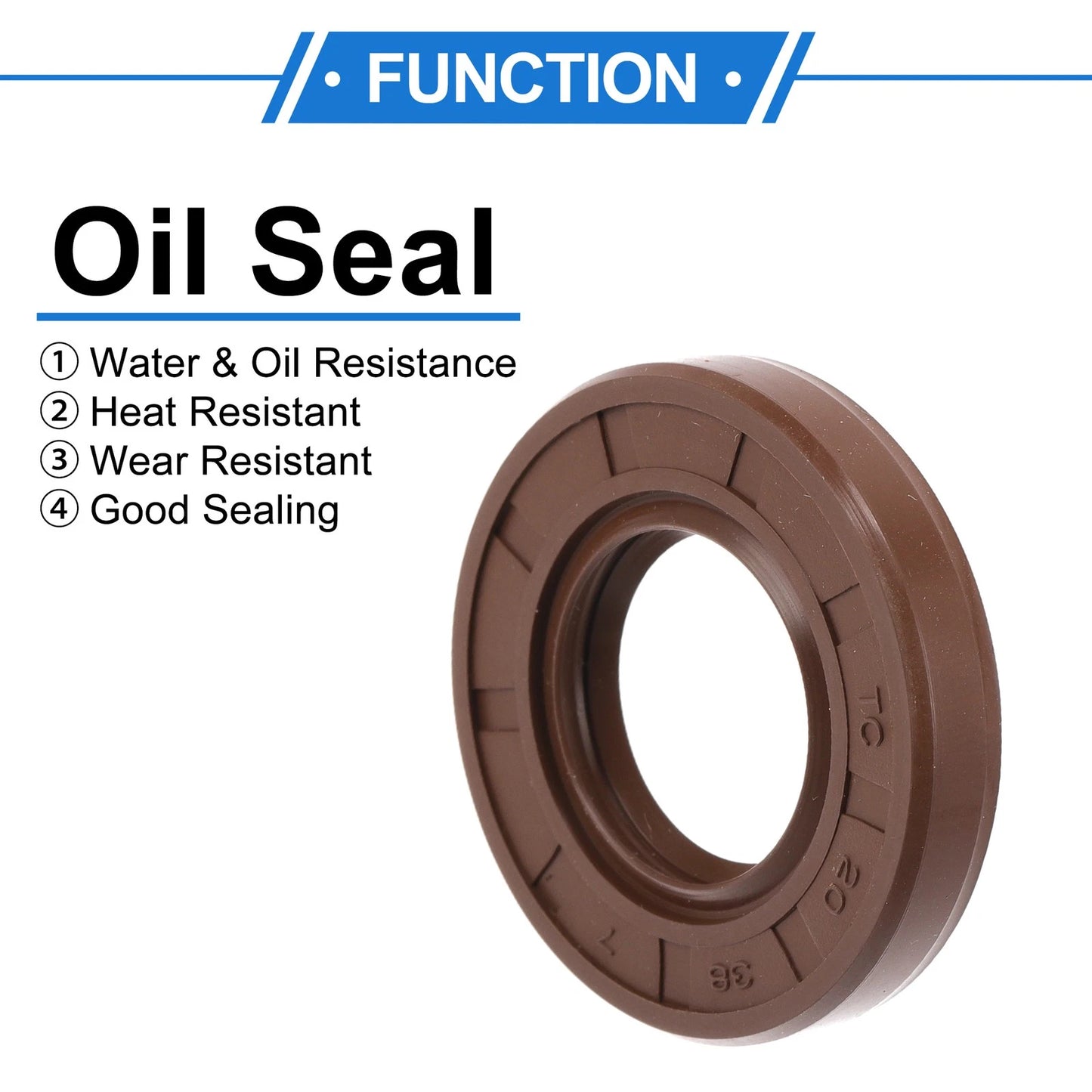 Oil Seal 2 x 20x38x7mm Brown Rotary Shaft Seal FKM for Make Model