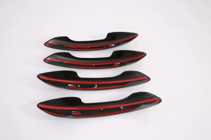 Carbon Fiber Smartkey Door Handle Lid Cover Trim for Hyundai Sonata (2020-2023)