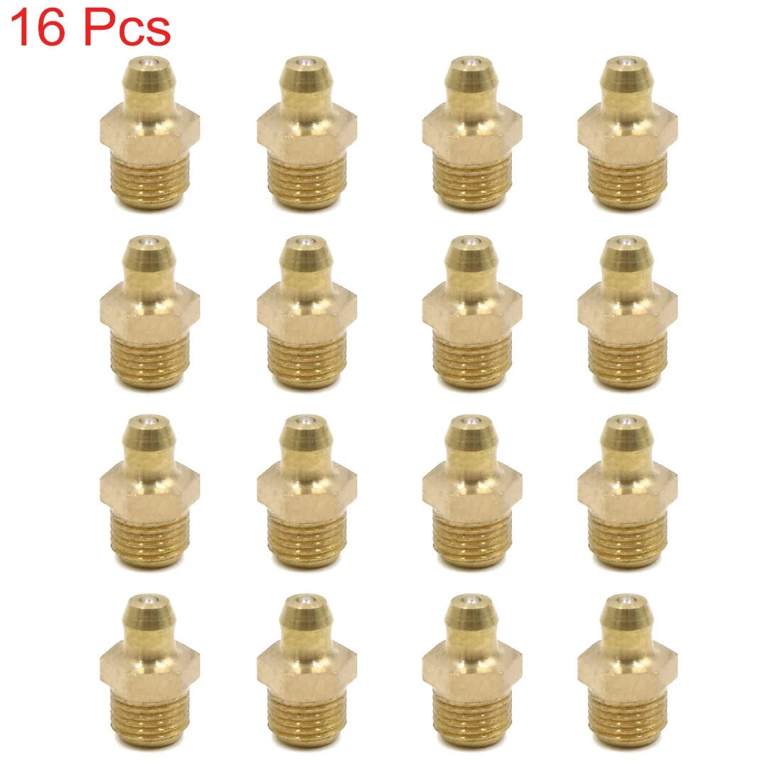 Grease Nipple Fitting / 16pcs 1/8" Thread Brass Straight / for Motorcycle Car