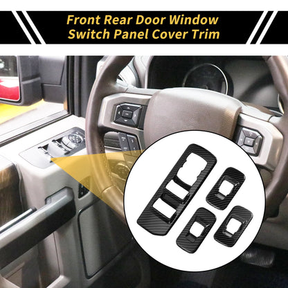 Front Rear Door Window Switch Panel Cover Trim for Ford F-150 (2015-2020)