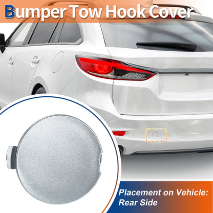 Rear Right Tow Hook Cover for Mazda 6 Atenza (2018-2021) Silver Tone