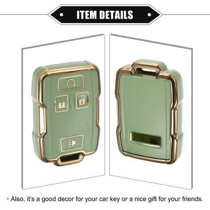 4-Button TPU Key Fob Cover for Chevy Suburban / GMC Green