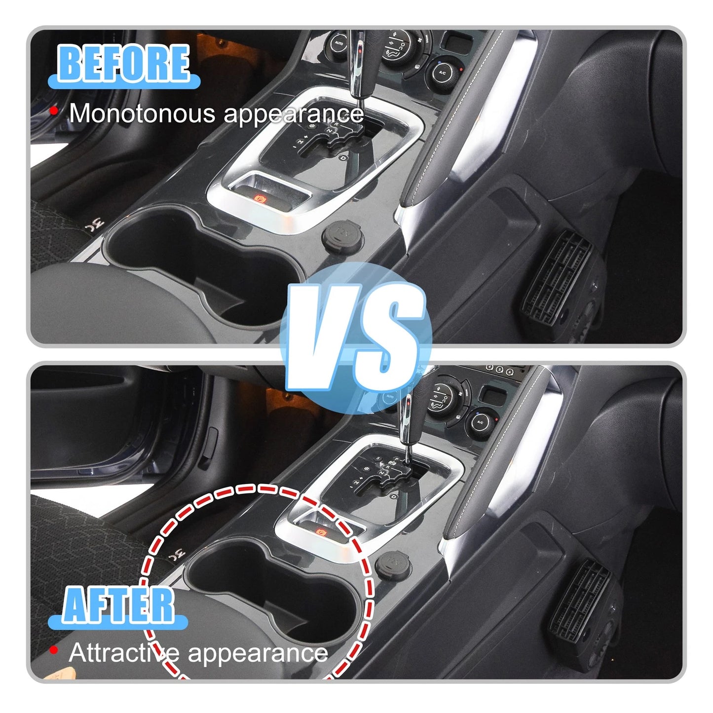 1 x Cup Holder Cover Trim Decor Sticker for Dodge Charger Chrysler