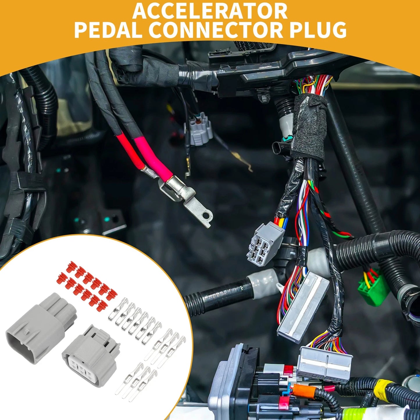 1 Set 6 Pin Accelerator Pedal Connector Plug for Toyota