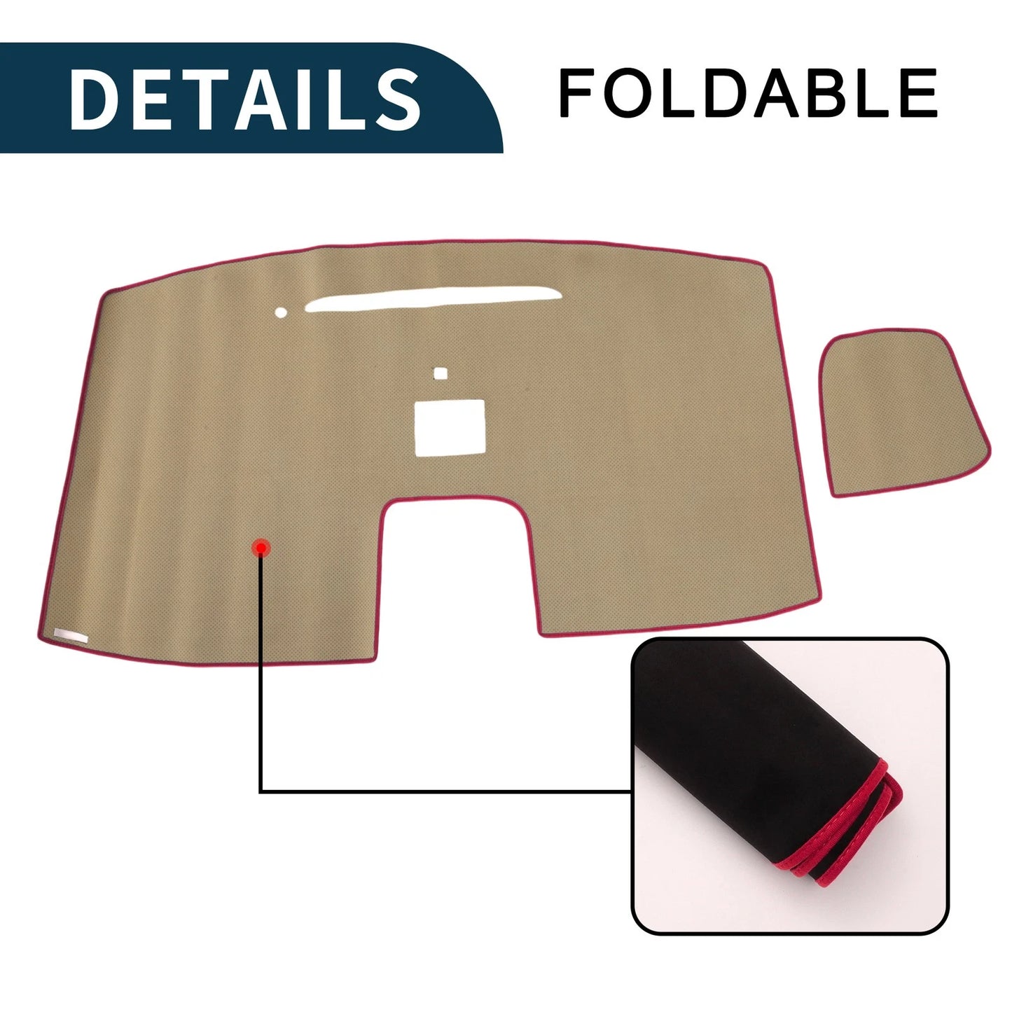 Dashboard Cover Mat for Mitsubishi DELICA D5 (2007-2019) - Black Red 1 Set