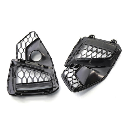 Gloss Black Front Bumper Fog Light Grille for Audi A4L (2020-2022)