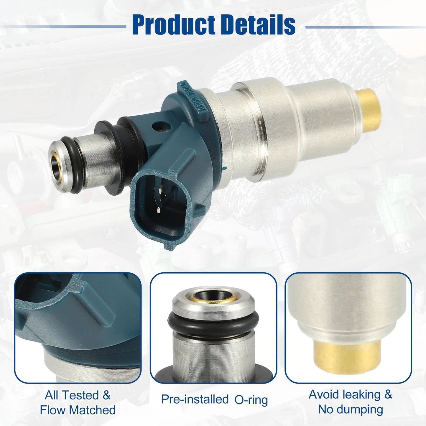 4pcs Car Fuel Injector Nozzle for Toyota Tacoma 2.4L (1995–2000)