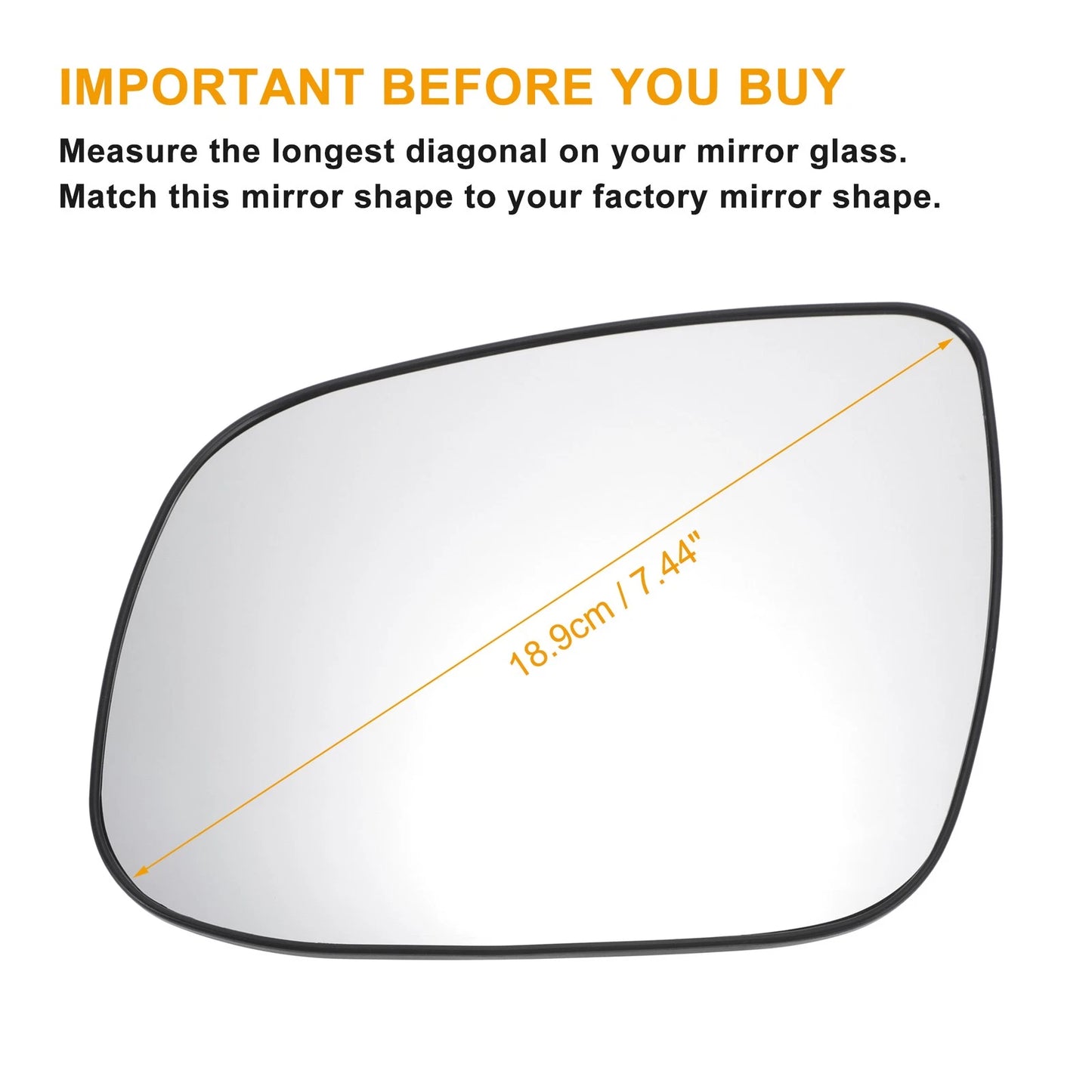 Left Side Heated White Mirror Glass for KIA Rio (2010-2012)