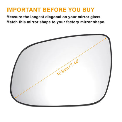 Left Side Heated White Mirror Glass for KIA Rio (2010-2012)