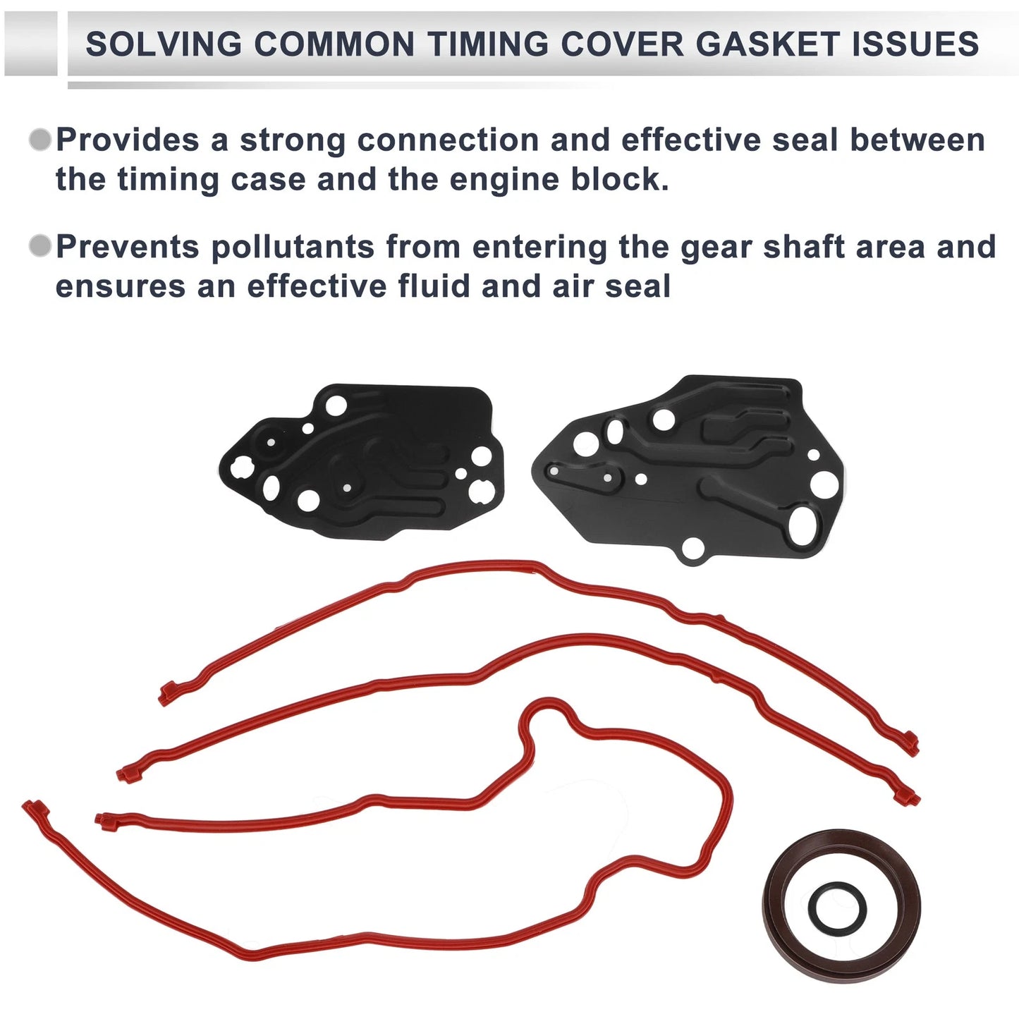 Engine Timing Cover Gasket Seal Set for Ford Lincoln 5.4L (2004-2008)