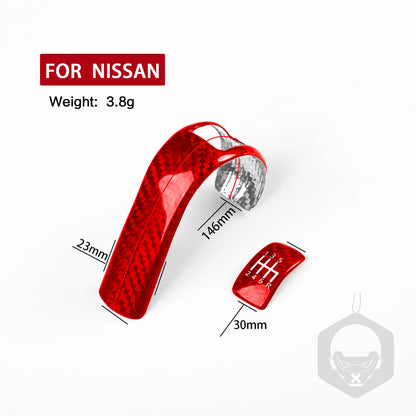Carbon Fiber Red Gear Shift Knob Cover for NISSAN 350Z (2003-2009)