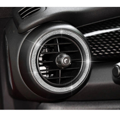 Pair Crystal Air condition Outlet Vent Ring Trim fit For Mini Cooper F55 F56 F57