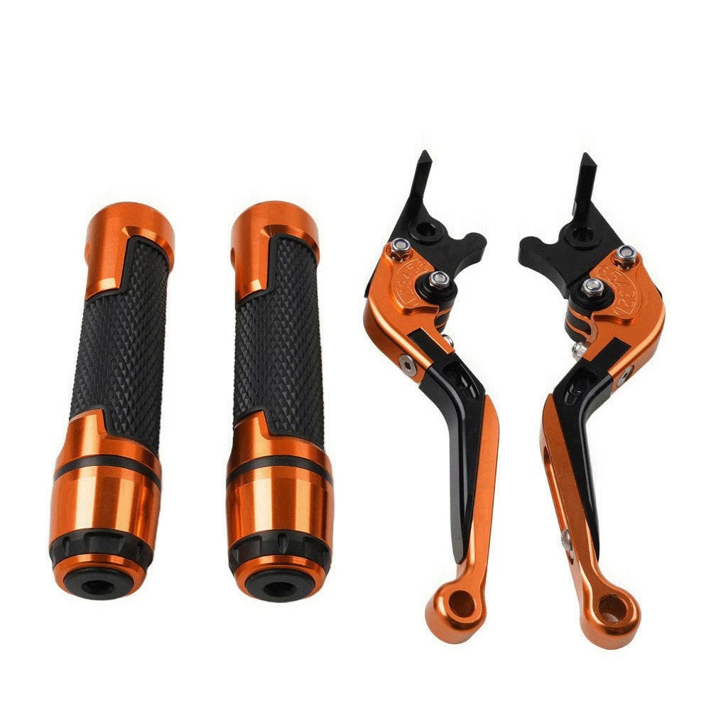 Orange Brake Clutch Levers & Handlebar Grips Set for Yamaha TMAX 500/530/560