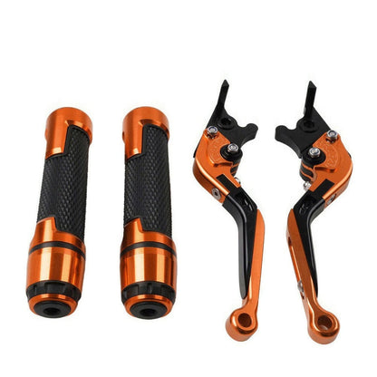 Orange Brake Clutch Levers & Handlebar Grips Set for Yamaha TMAX 500/530/560