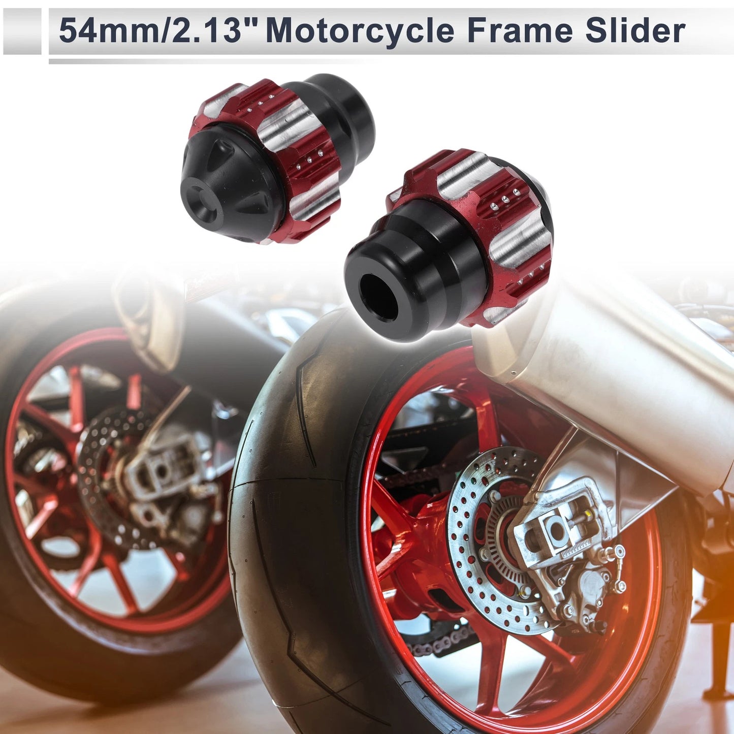 Slider Frame 0.59" Aluminum Alloy Plastic Motorcycle Red for Make Model