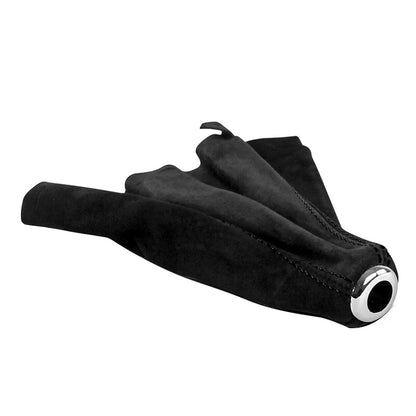 Black Suede Leather Shift Knob Boot Cover for Universal Cars