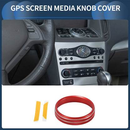 GPS Screen Media Button Switch Knob Cover Ring for Infiniti G37 (2008-2013)