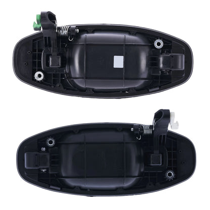 2 x Rear Outer Door Handles Black for Hyundai Santa Fe (2000-2005)