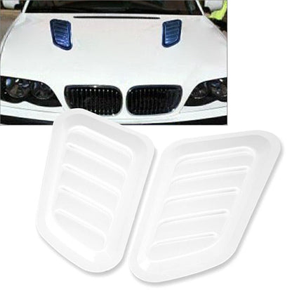 White Vent Car Intake Scoop Air Flow Hood Decorative Cover for Make & Model
