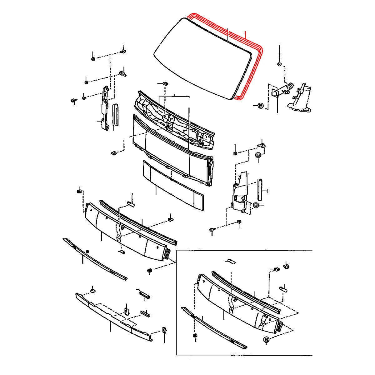 Front Windshield Weatherstrip for Toyota Dyna 200 1995-2003