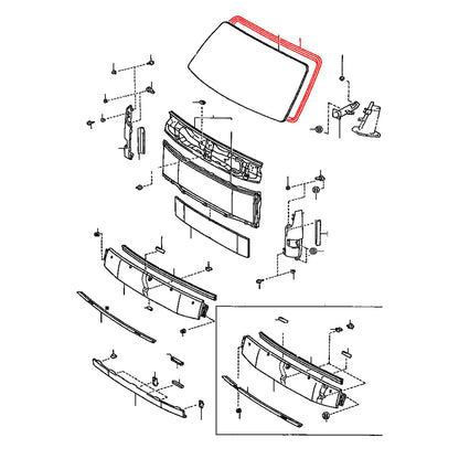 Front Windshield Weatherstrip for Toyota Dyna 200 1995-2003