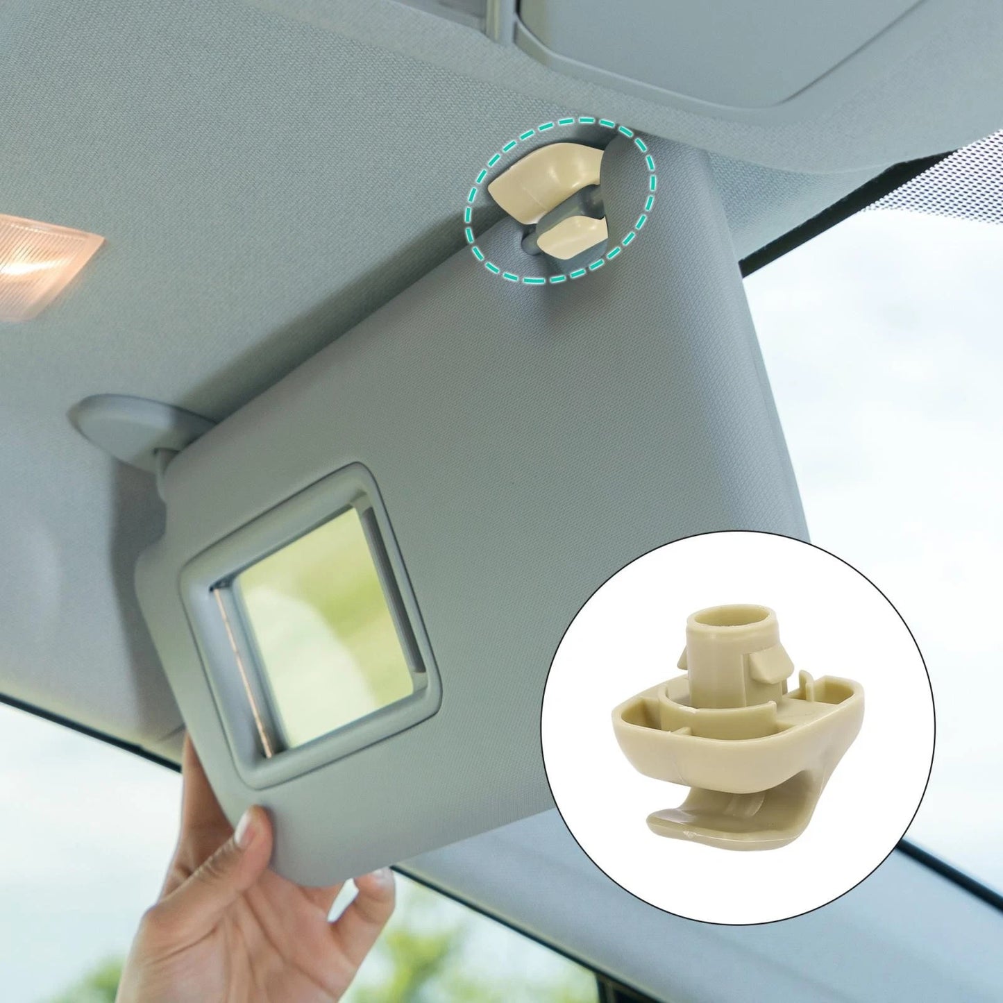 Beige Sun Visor Hook Clip for Honda Civic (1996-2008)