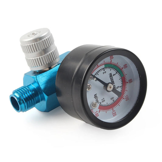 1/4" Air Pressure Gauge Regulator for Spray Gun - Aluminum Alloy (No Year)