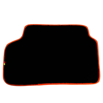 AutoWin Black Floor Mats for BMW X1 Series E84 SUV (2009-2015) Orange Trim