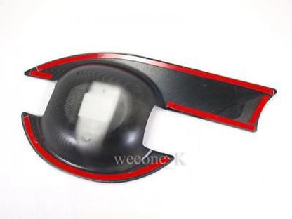 4 x Carbon Gloss Door Handle Bowls for Isuzu D-Max (2012-2015)
