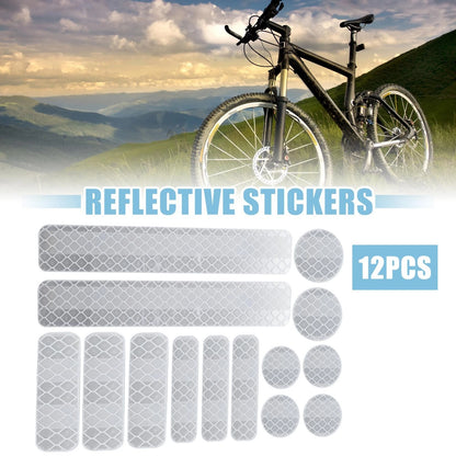14pcs Reflective Stickers for Helmet Bicycle Motorcycle Car PET Silver Tone