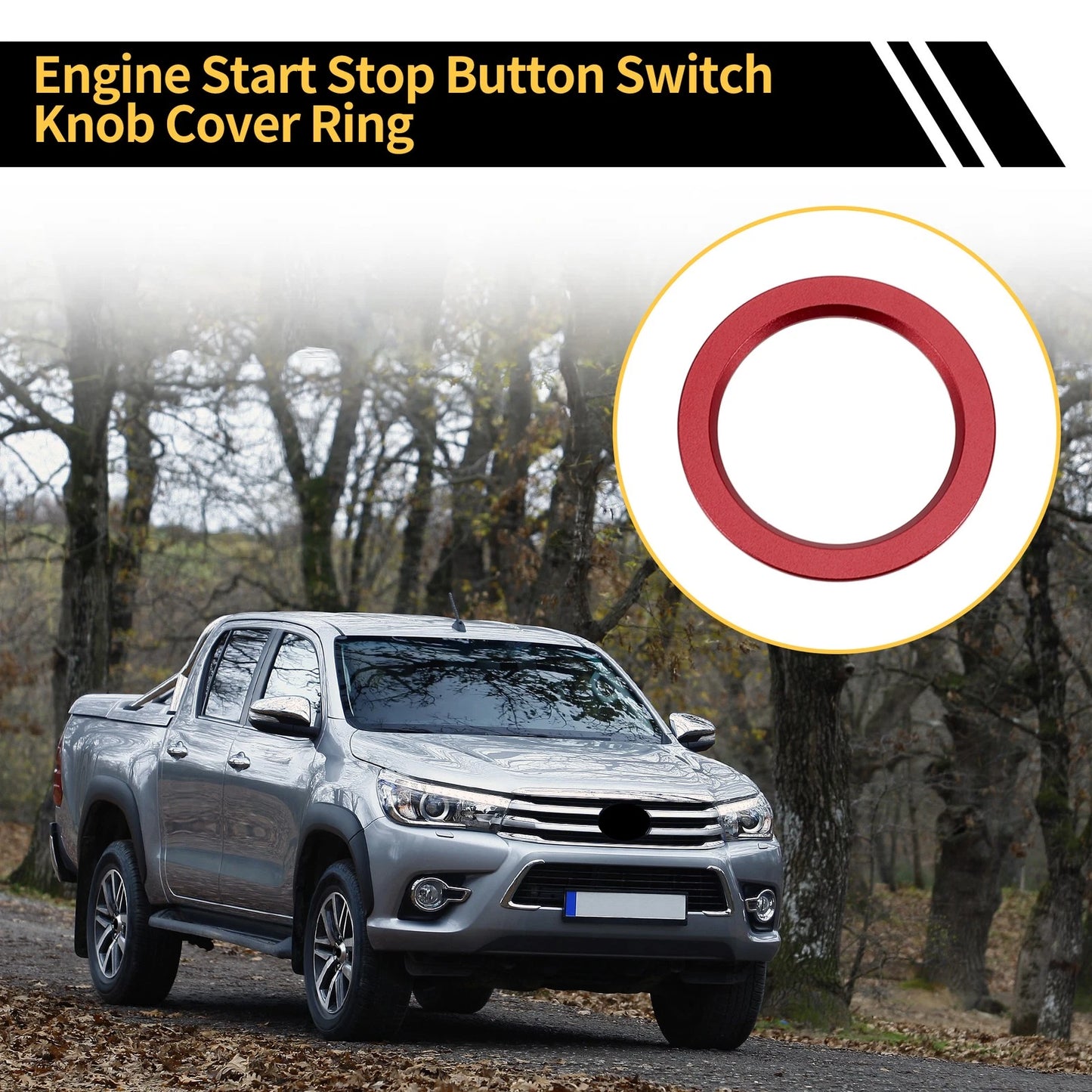 Engine Start Stop Button Switch Knob Cover Ring for Toyota Tacoma (2016–2023)