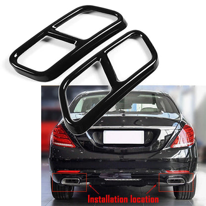 Muffler Tip Tail Pipe Cover Trim for Benz S Class W221 W222 (2010-2017)